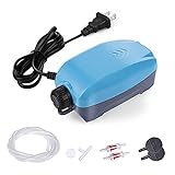 photo: You can buy HITOP Dual Outlets Aquarium Air Pump, Whisper Adjustable Fish Tank Aerator, Quiet Oxygen Pump with Accessories for 20 to 100 Gallon (2 outlets - Blue) online, best price $14.99 new 2024-2023 bestseller, review