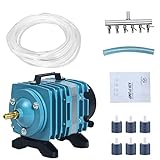 photo: You can buy SEAJOEWE Commercial Air Pump 25 Watt Single Outlet, 6 Valve Manifold for Aquarium, Fish Tank, Fountain, Pond & Hydroponics,635 GPH, Blue online, best price $47.99 new 2024-2023 bestseller, review