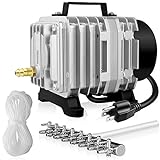photo: You can buy Simple Deluxe Commercial Air Pump LGPUMPAIR75 1189 GPH 58W 75L/min 8 Outlets with Airline Tubing 25 Feet for Aquarium, Pond, Hydroponics Systems Air Pump, Silver online, best price $49.99 new 2024-2023 bestseller, review