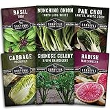 photo: You can buy Survival Garden Seeds - Asian Vegetable Collection Seed Vault for Planting - Thai Basil, Napa Cabbage, Canton Pak Choi, Chinese Celery, Green Onions, Watermelon Radish - Non-GMO Heirloom Varieties online, best price $11.99 new 2024-2023 bestseller, review