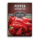 photo: You can buy Survival Garden Seeds - Marconi Red Pepper Seed for Planting - Packet with Instructions to Plant and Grow Long Sweet Italian Peppers in Your Home Vegetable Garden - Non-GMO Heirloom Variety online, best price $4.99 new 2024-2023 bestseller, review