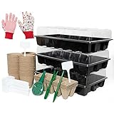 photo: You can buy Vumdua Seed Starter Kit for Vegetables, Herbs, Fruits, Flowers - Peat Pots, Plant Markers, Seedling Tray, 10 Grid Peat Germination Trays, Gardening Tools, Plastic Seeder & Pair of Gloves online, best price $21.95 new 2024-2023 bestseller, review