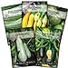 photo Sow Right Seeds - Zucchini Squash Seed Collection for Planting - Black Beauty, Cocozelle, Grey, Round, and Golden - Non-GMO Heirloom Packet to Plant a Home Vegetable Garden - Productive Summer Squash 2024-2023