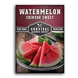photo: You can buy Survival Garden Seeds - Crimson Sweet Watermelon Seed for Planting - Packet with Instructions to Plant and Grow Large Delicious Watermelons in Your Home Vegetable Garden - Non-GMO Heirloom Variety online, best price $4.99 new 2024-2023 bestseller, review