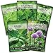 photo Sow Right Seeds - 5 Herb Seed Collection - Genovese Basil, Chives, Cilantro, Italian Parsley, and Oregano Seeds for Planting and Growing a Home Vegetable Garden; Fresh Assortment Herbal Variety Pack 2024-2023