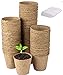 foto LATERN 100Pcs 8cm Macetas de Semillas de Fibra Biodegradable para Plántulas y Trasplantes con 100pcs Etiquetas de Plantas de Plástico (Blanco 5x1cm) 2024-2023