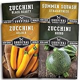 photo: You can buy Survival Garden Seeds Zucchini & Squash Collection Seed Vault - Non-GMO Heirloom Seeds for Planting Vegetables - Assortment of Golden, Round, Black Beauty Zucchinis and Straight Neck Summer Squash online, best price $9.99 new 2024-2023 bestseller, review