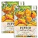 photo Seed Needs, Jamaican Yellow Pepper Seeds (Capsicum annuum) Twin Pack of 100 Seeds Each Non-GMO 2024-2023