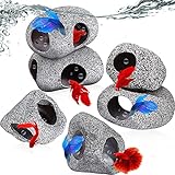 photo: You can buy 6 Pieces Aquarium Decoration Rock Caves Stackable Ceramic Fish Tank Hideout Cave Stone Ornaments Hideaway for Betta Shrimp Cichlid Hiding Breeding Spawning Decor online, best price $26.99 new 2024-2023 bestseller, review
