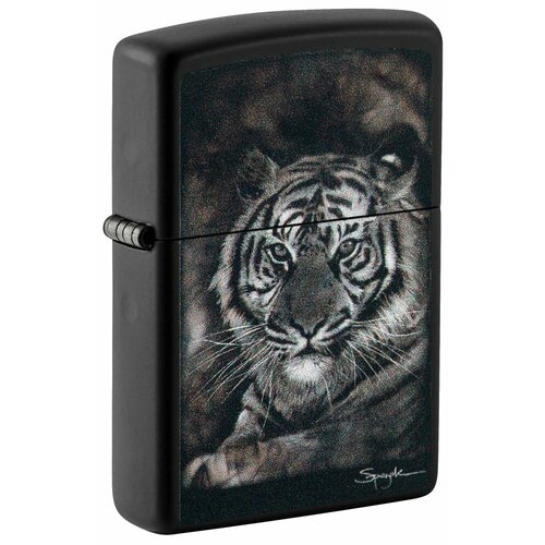 Зажигалка ZIPPO Spazuk Design с покрытием Black Matte, латунь/сталь, чёрная, матовая, 38x13x57 мм фото, описание