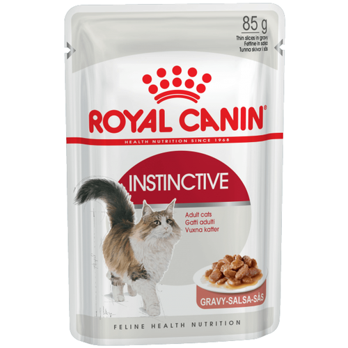 фото Royal Canin Instinctive (в соусе), пауч для взрослых кошек, 85 г, купить онлайн за 2463 рубл.