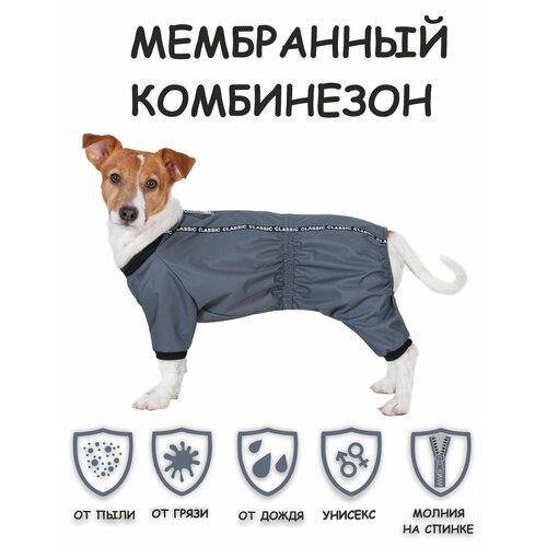 Дождевик для собак DOGMODA Мартин (серый) унисекс р. 3, 28см фото, описание