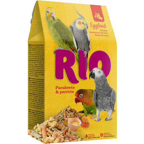 RIO EGGFOOD корм яичный для средних и крупных попугаев (250 гр х 2 шт) фото, описание