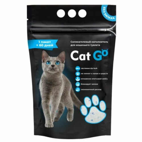 фото Наполнитель для кошек Cat Go, силикагель, 3,5 кг (8 л), купить онлайн за 3282 рубл.