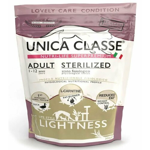 UNICA Adult Sterilized Lightness Сухой корм для стерилизованных кошек, с уткой, 300 гр. фото, описание