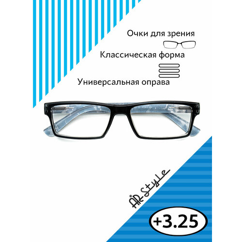 Очки для зрения с диоптриями +3.25 RFC-1357 (пластик) черный / готовые очки для чтения +3.25 фото, описание