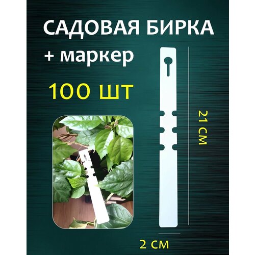 Садовая бирка петелька для маркировки растений белая 20*210 мм 100 штER фото, описание