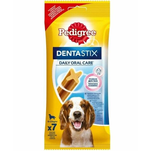 Pedigree DentaStix Лакомство педигри дентастикс для собак, для ухода за зубами, 1 упаковка (7 штук) 180г. фото, описание