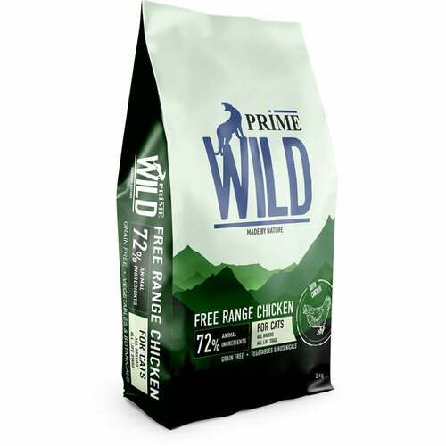 Prime Wild GF Free Range сухой корм для котят и кошек с курицей - 2 кг фото, описание