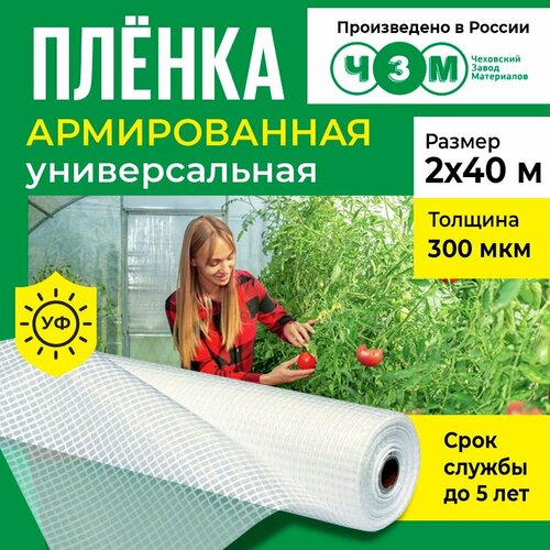 Пленка армированная универсальная 300 мкм, 2х40 м фото, описание