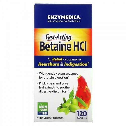 Enzymedica Betaine HCL 120 caps / Энзаймедика Бетаин Гидрохлорид 120 капс фото, описание