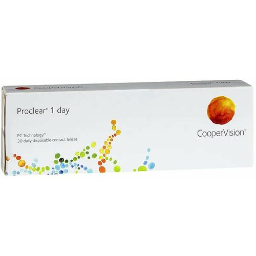 Контактные линзы CooperVision Proclear 1 Day, 30 шт., R 8,7, D -12, прозрачный, 1 уп. фото, описание