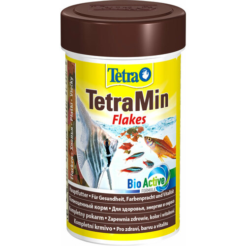 Корм для всех видов рыб Tetra TetraMin Flakes 100 мл, хлопья фото, описание