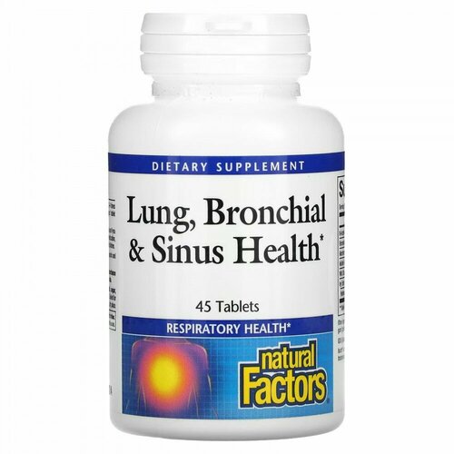 Natural Factors, Lung, Bronchial & Sinus Health, 45 Tablets фото, описание