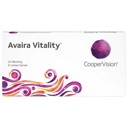 Контактные линзы CooperVision Avaira Vitality, 6 шт., R 8,4, D +1,75, прозрачный, 1 уп. фото, описание