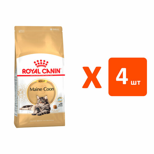 ROYAL CANIN MAINE COON ADULT для взрослых кошек мэйн кун (4 кг х 4 шт) фото, описание