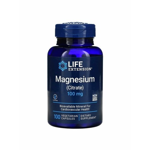 фото Магний Magnesium Citrate 100 мг 100 капсул, купить онлайн за 1068 рубл.