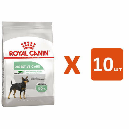 ROYAL CANIN MINI DIGESTIVE CARE для взрослых собак маленьких пород для поддержания здоровья пищеварительной системы (1 кг х 10 шт) фото, описание