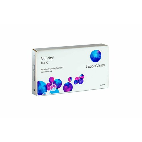 Контактные линзы CooperVision Biofinity Toric., 3 шт., R 8,7, D +4,5, CYL: -0,75, AХ: 60, бесцветный, 1 уп. фото, описание