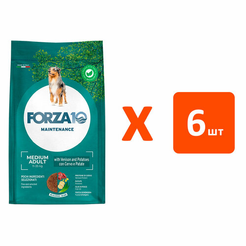 FORZA10 DOG MAINTENANCE ADULT MEDIUM для взрослых собак средних пород с олениной и картофелем (2 кг х 6 шт) фото, описание