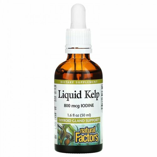 Natural Factors, Liquid Kelp, 800 mcg, 1.6 fl oz (50 ml) фото, описание