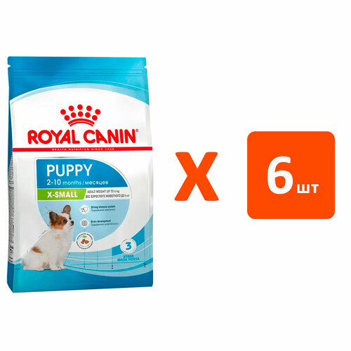 ROYAL CANIN X-SMALL PUPPY для щенков маленьких пород (1,5 кг х 6 шт) фото, описание