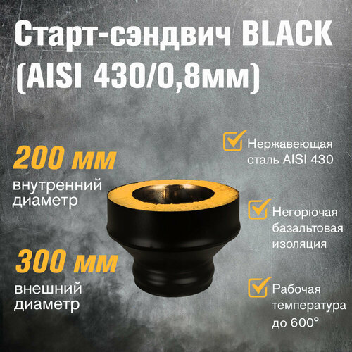 Старт-сэндвич BLACK (AISI 430/0,8мм) (200х300) фото, описание