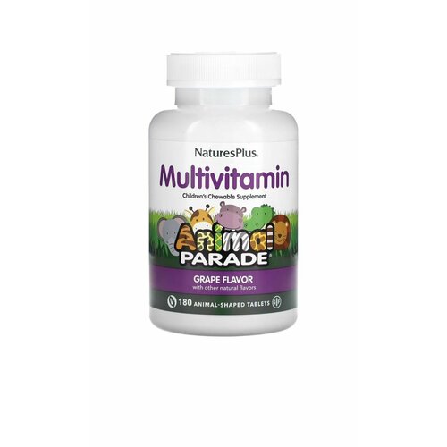 Детские Мультивитамины NATURESPLUS Multivitamin Animal Parade 180 таблеток (Виноград) фото, описание