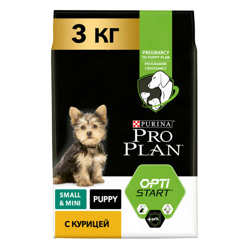 Сухой корм PRO PLAN® для щенков мелких и карликовых пород, с высоким содержанием курицы 3 кг фото, описание