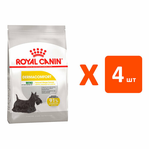 ROYAL CANIN MINI DERMACOMFORT для взрослых собак маленьких пород при аллергии (3 кг х 4 шт) фото, описание