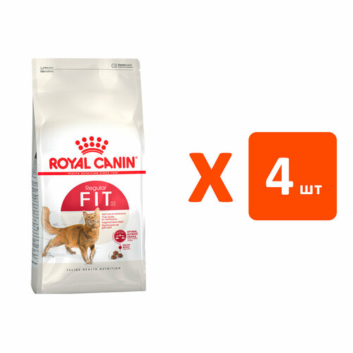 ROYAL CANIN FIT 32 для активных взрослых кошек (4 кг х 4 шт) фото, описание