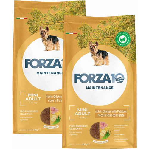 FORZA10 DOG MAINTENANCE ADULT MINI для взрослых собак маленьких пород с курицей и картофелем (2 + 2 кг) фото, описание