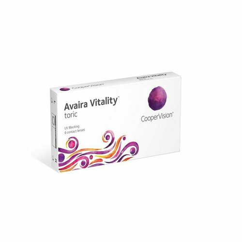 Контактные линзы CooperVision Avaira Vitality toric., 6 шт., R 8,5, D +7, CYL: -1,25, AХ: 170, прозрачный, 1 уп. фото, описание