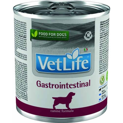 Vet Life Dog Gastrointestinal с курицей диетический влажный корм для собак при заболеваниях ЖКТ 0,3кг фото, описание