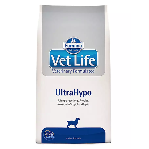 Сухой корм для собак Farmina Vet Life Canine UltraHypo с пищевой аллергией и атопией, ультра гипоаллергенный, 2 кг фото, описание