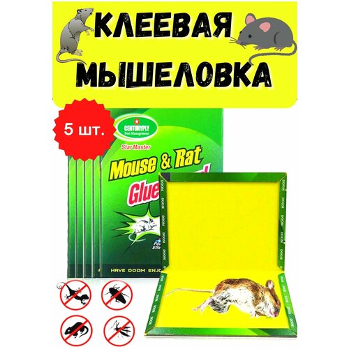 Клеевая ловушка для мышей и крыс Mouse Trap, набор из 5 штук для дома и дачи фото, описание