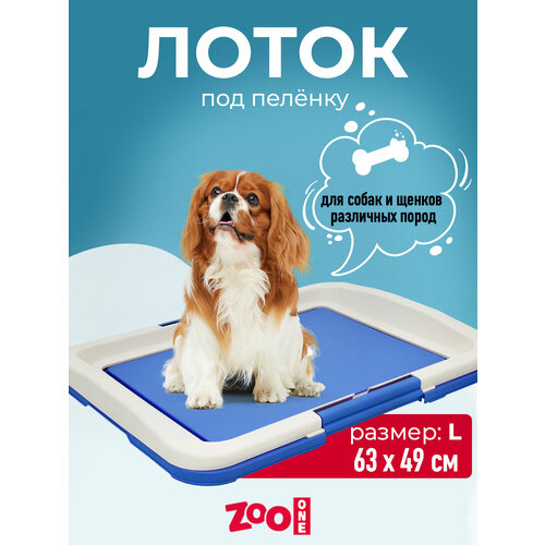 Туалет для собак ZooOne Японский стиль большой 64х49х6 см 1 шт. 1 шт. 64 см 49 см 6 см синий L фото, описание