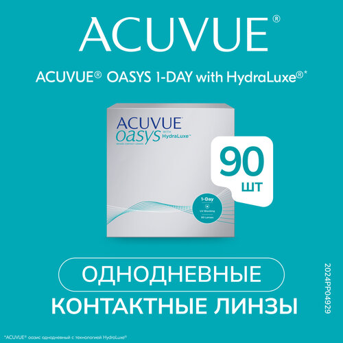 Контактные линзы ACUVUE OASYS 1-Day with HydraLuxe., 90 шт., R 8,5, D +0,5 фото, описание