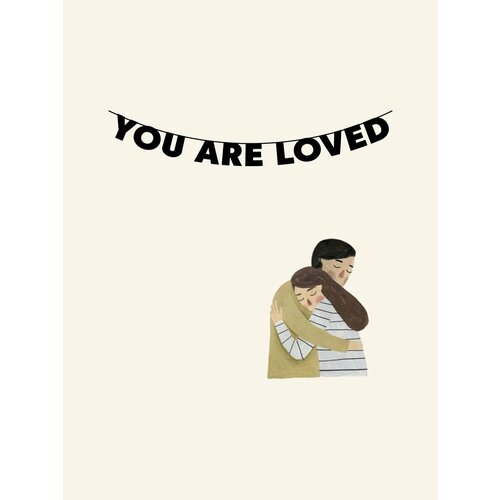 Гирлянда бумажная растяжка из букв черная - You are loved фото, описание