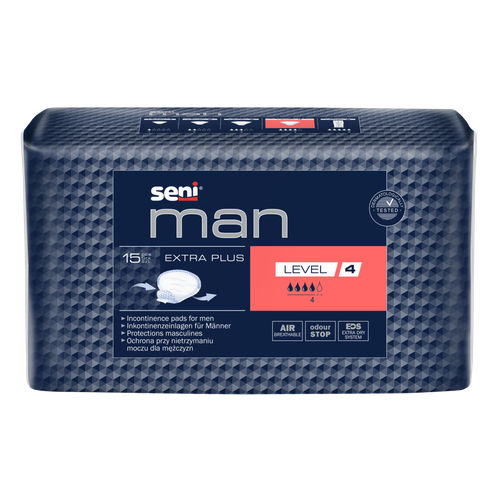 Seni Man Extra Plus Level 4 / Сени Мен Экстра Плюс Уровень 4 - урологические вкладыши для мужчин, 15 шт. фото, описание